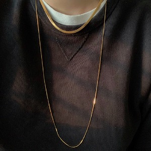 THIN SNAKE CHAIN LONG NECKLACE
